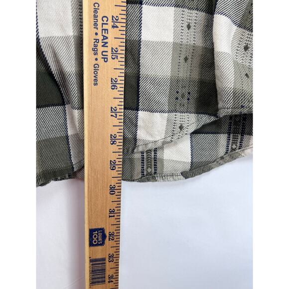 Frye Men's XL Green/White Buffalo Check Button-Up Shirt - Picture 6 of 7